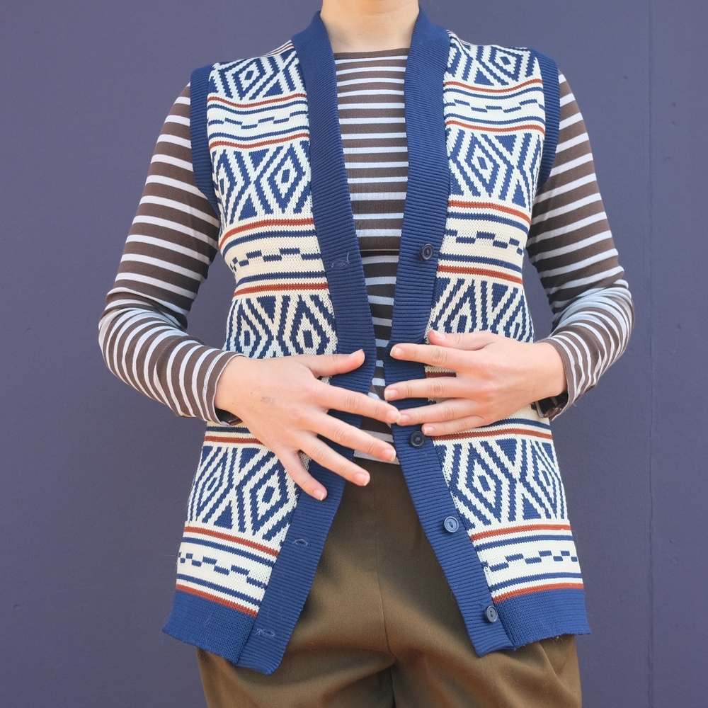 70s patterned vest